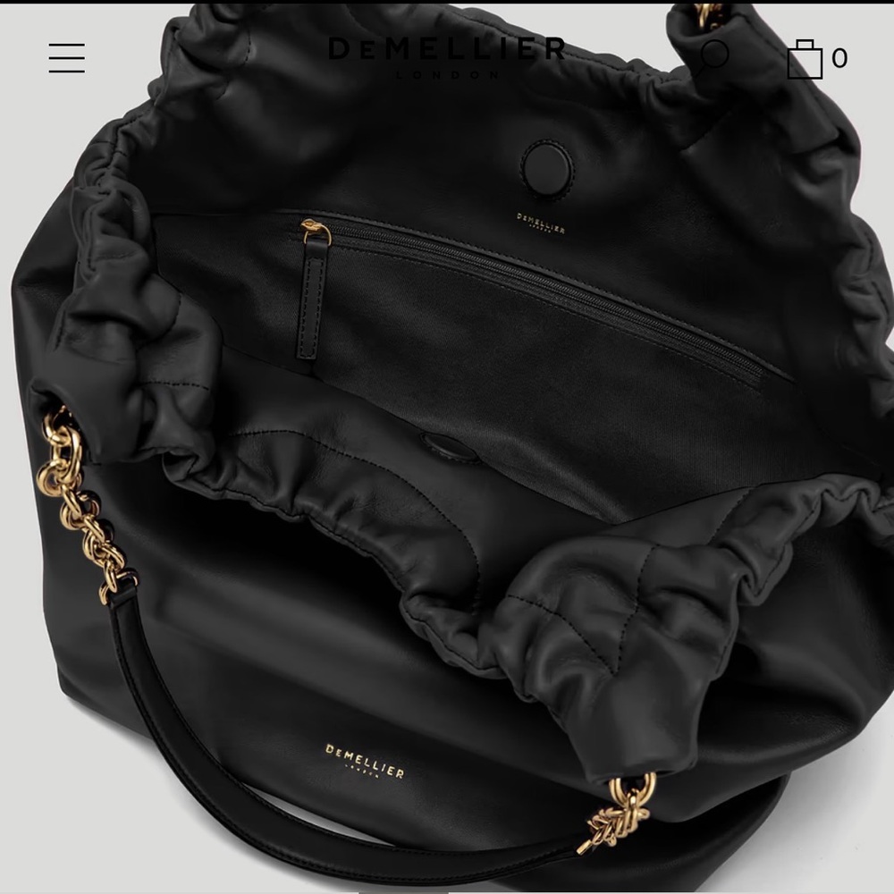 DeMellier Black Shoulder Bag with Gold Chain - Picture 7 of 9